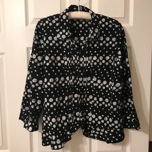 Christopher&Banks Size XL Black and White Dot Top